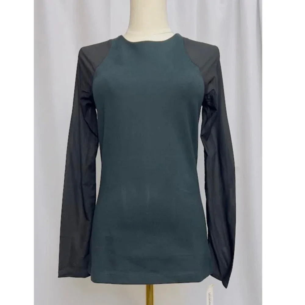 NWT! Kate Spade Saturday Sheer-Sleeve Top (Large, Black)